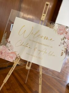 Peach WELCOME SIGN LONDON UK SAI MANDAP 23