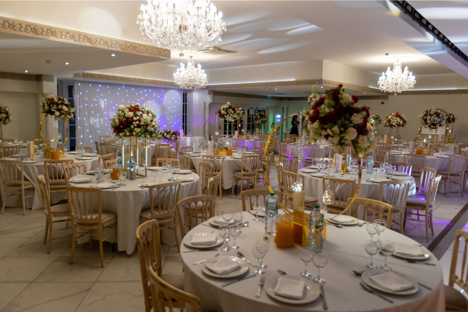 Reception decor at Froyle park