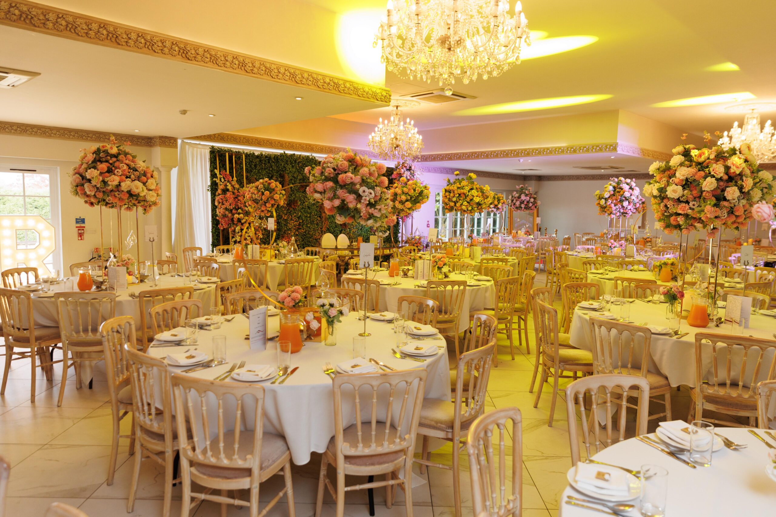 Reception decor at Froyle park
