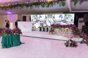 Reception decor at Braxted park