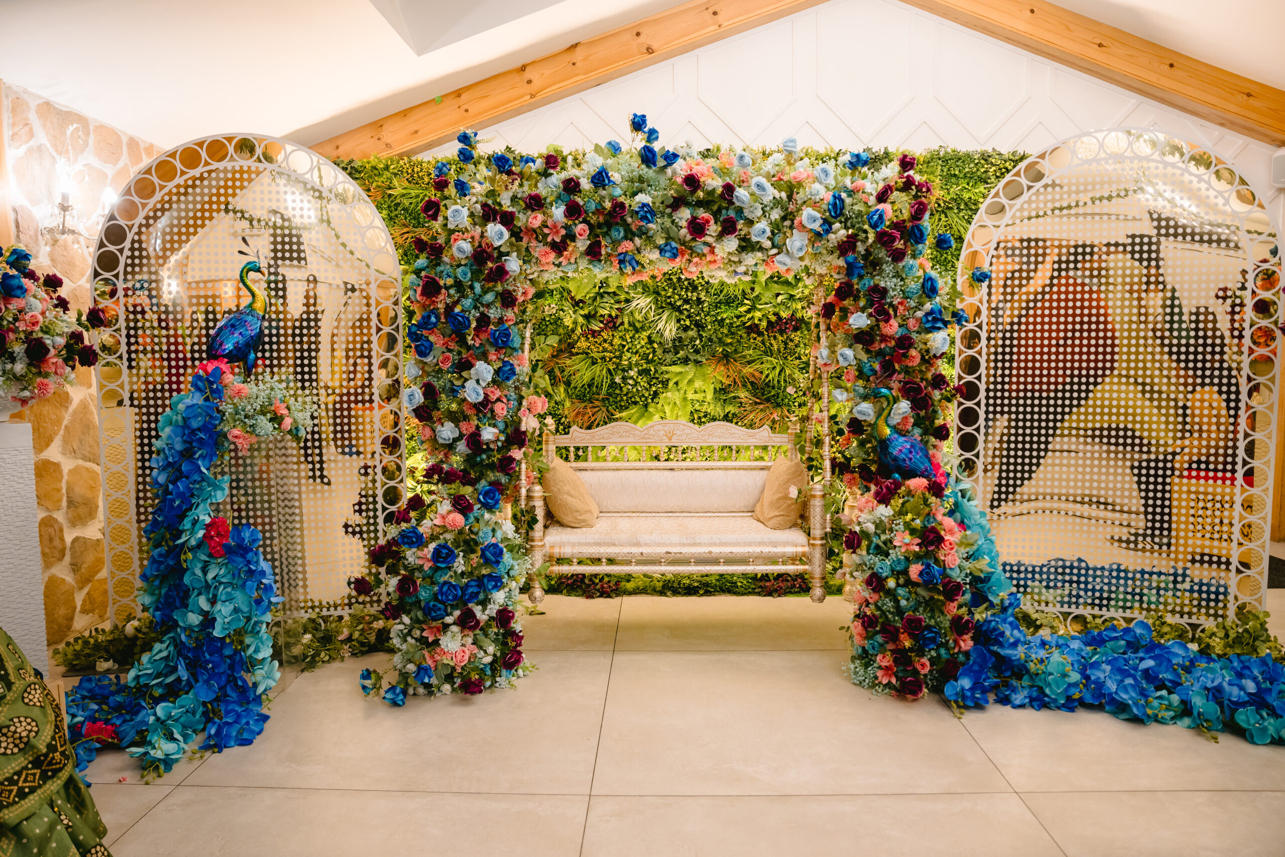 Peacock theme mehndi decor