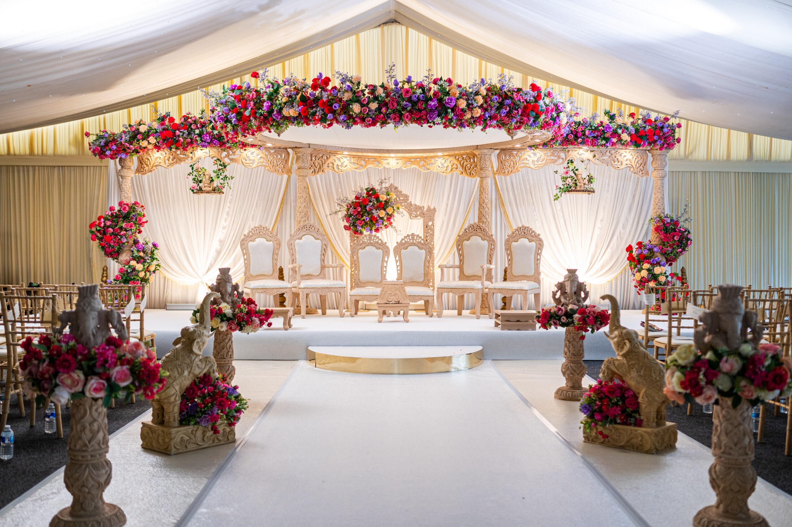 Mandap at warbrook house Floating Sai mandaps