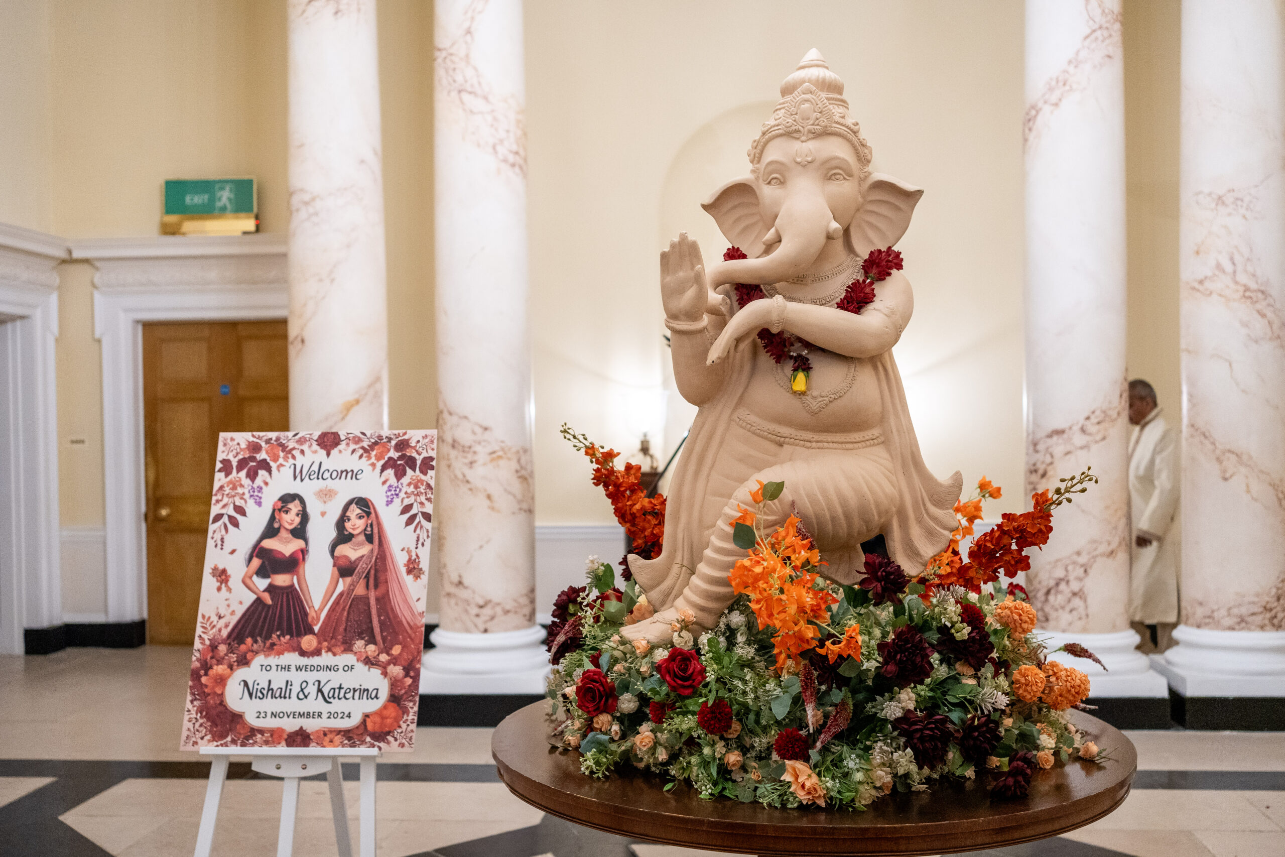 Botleys mansion foyer decor Sai mandaps