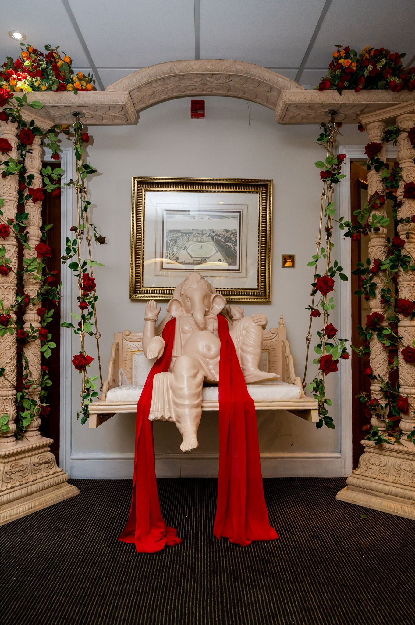 Burham beeches foyer decor Sai mandaps