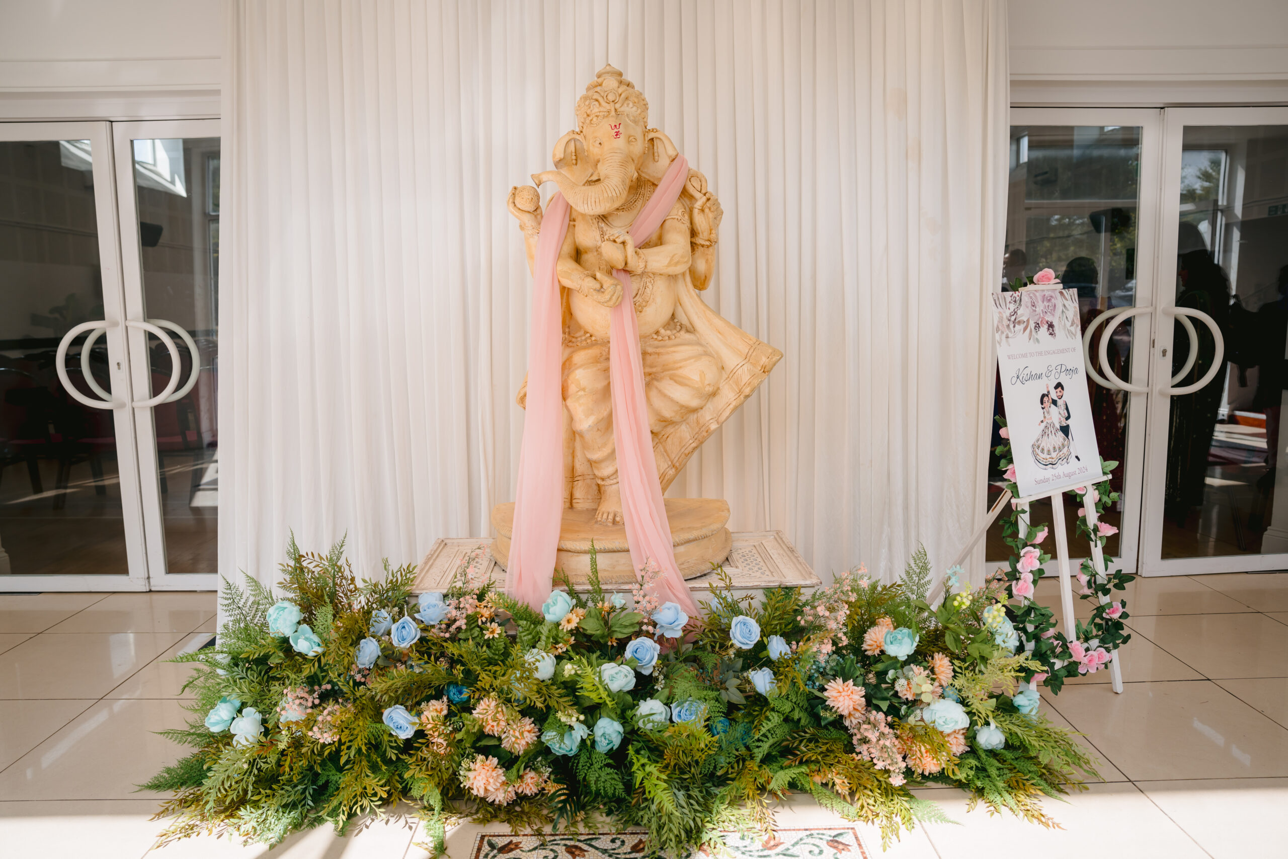 Foyer decor at Navnat centre Sai Mandaps