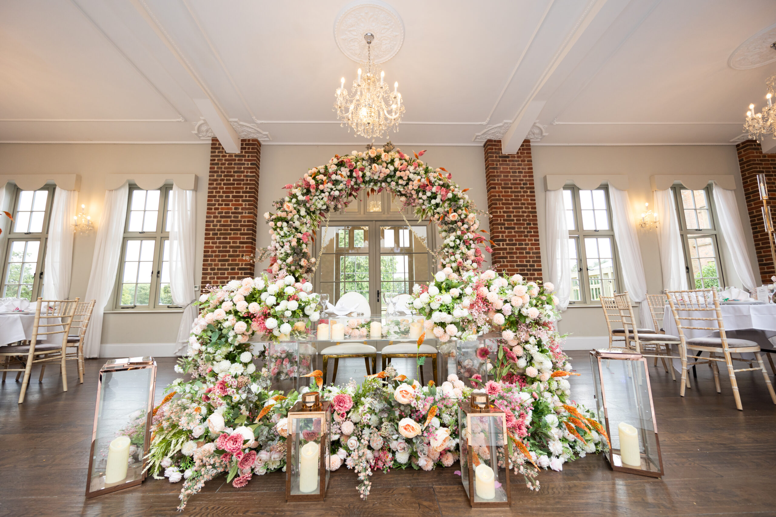 Reception Head table at Offley place - Sai mandaps