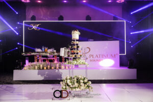 Reception decor at Hilton syon park Sai mandaps