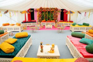 Colourful Mehndi Lounge & Celebration Setup