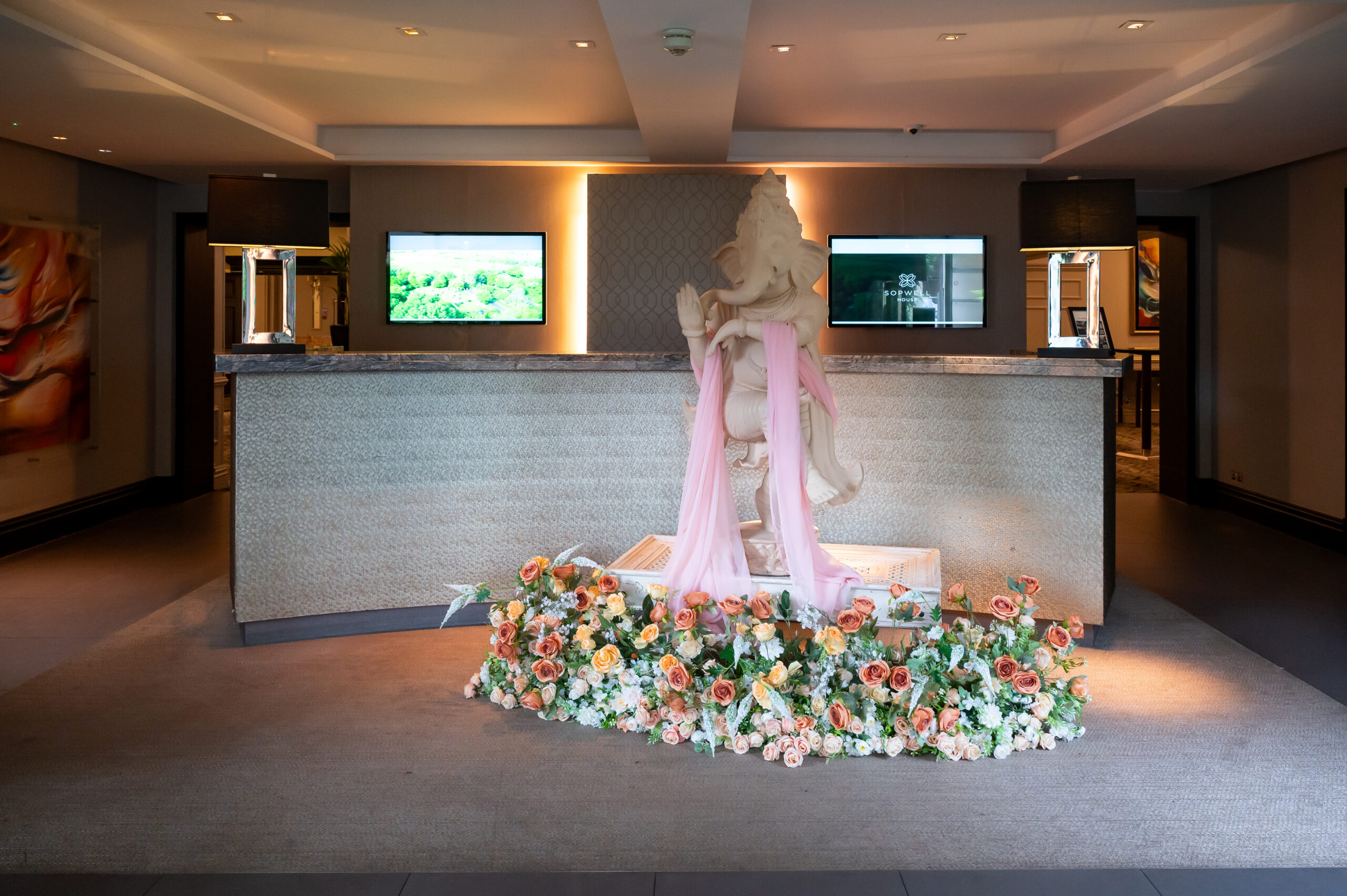 Foyer decor at Sopwell house