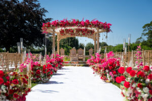 4 Pillar Radhika mandap outdoors at Fennes estate